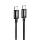 Зарядний кабель Hoco X89 Wind Type-C to Type-C 60W 3A 1m Black - зображення 1