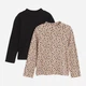 Набір дитячих водолазок-гольфів 2 шт для дівчинки H&M 270395730_2pc 134-140 см Чорний/Темно-бежевий (2727000035358) - зображення 1