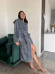 Халат женский махровый шарпей XL/XXL с капюшоном Голубой (Д-Al-sharpey-halat-002-02) - изображение 3
