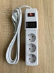 Удлинитель 3 гн. 3м цифр. вольтметр, с/з 3x0.75mm макс 2500W с кнопкой "LEMANSO" LMK71005 - изображение 1