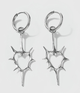 Сережки Fashion Jewerly серця з біжутерія шипами в стилі y2k готика сріблясті (SVS) - зображення 2