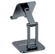 Стандартний пристрій для телефону або планшета Baseus LUSZ000013 Desktop Biaxial Foldable Metal Stand (for Phones) у сірому кольорі, складний та зроблений з металу. - зображення 4