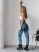 Джинсы Slim Fit женские One by One 00000021205 34 Синие (2000998834685) - изображение 4