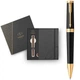 Подарочный набор Parker INGENUITY Black Lacquer GT BP (шариковая ручка + блокнот Parker) - изображение 1