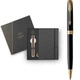 Подарунковий набір Parker SONNET Black Lacquer GT BP (кулькова ручка + блокнот Parker) - зображення 1