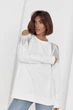 Жіноча кофта oversize з вирізами на плечах - молочний колір, ONE SIZE - изображение 5