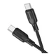 Кабель синхронизации Borofone BX113 Silicone 60W/3A Type-C to Type-C 1 м Black (35601_3347269) - изображение 2