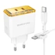 Зарядний комплект Borofone BAS33A Treasure PD/QC45W dual port 2USB-C Charger Set Type-C to Type-C 1 м White (33723_3259227) - зображення 2