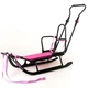 Санки дитячі Adbor Piccolino Black Edition Pink з ручкою штовхачем санчата дитячі зі спинкою та ременем безпеки, дитячі сані піколіно - зображення 1