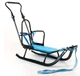 Санки детские Adbor Piccolino Black Edition Blue с ручкой толкателем санки детские со спинкой и ремнем безопасности, детские сани пиколино - изображение 1