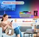 Часы электронные настольные OKOP с беспроводной зарядкой 15W, радио , LED подсветкой, будильник, колонкой на аккумуляторе для iPhone, Android 6 в 1 Бело-Серый - изображение 5