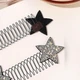 Заколка-гребінець для волосся Анна Ясеницька "Stars", 14 см, чорний, срібляста - зображення 3