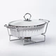 Мармит Yiwu HP1024 мармитница с крышкой на подставке овальная 33 см x 19 см x 6 см Белый - изображение 1