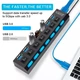 USB-хаб 7 портів Digital високошвидкісний USB-концентратор 3.0 Чорний (1000-796-00) - зображення 2