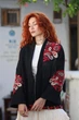 Жіночий жупан з китицями на зав'язках S чорний (5563) - изображение 1