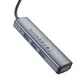 Переходник USB-hub хаб 4-в-1 BOROFONE DH12 |Type-C to USB3.0*4 L=0.2M| Серый - изображение 14