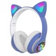 Детские беспроводные наушники с кошачьими ушками Cat ear M23 Bluetooth наушники с RGB подсветкой Черные Black - изображение 1