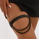 Гартер портупея на ногу з ланцюжками підв'язка Honey Fashion Accessories One Size чорний (16-33) - изображение 1