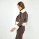 Жіноча коротка куртка з хутром коричневий 99_9P_116_4_2XL, XXL - изображение 2