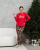 Женская пижама c брюками в клетку love Рождественское настроение Nicoletta Family look 968515в XL Красный с разноцветным - изображение 1