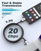 Кабель Rixmie Type-C to Type-C USB3.1 Gen2, 240W, 20Gbps, 1м, black - изображение 3