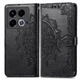 Чехол Vintage для Infinix Note 40 / X6853 книжка кожа PU с визитницей черный - изображение 1