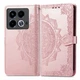 Чехол Vintage для Infinix Note 40 / X6853 книжка кожа PU с визитницей розовый - изображение 1