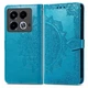 Чехол Vintage для Infinix Note 40 / X6853 книжка кожа PU с визитницей голубой - изображение 1