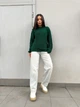 Женский классический свитер изумрудного цвета 30184 One Size - изображение 1
