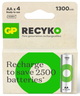 Акумулятор GP ReCyko AA NiMH 130AAHCE 1300 mAh 1.2V 4 шт (4891199212611) - зображення 1