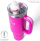Термокружка с ручкой Cirkul All-Day StrawSip из нержавеющей стали Малиновая 1183 мл - изображение 7