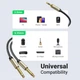 Аудіокабель UGREEN 3.5mm TRS to Dual 6.35mm TS Audio Cable 1m (Gray) (UGR-10613) - изображение 7