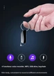 Брелок для ключей Vandlion V11 Цифровой диктофон 64 GB Черный - изображение 3