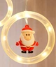 Новогодняя гирлянда штора Кольца с фигурками, 10 LED, 2,5х0,7м, от USB, Теплый белый, Санта - изображение 2
