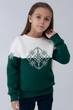 Різдвяний світшот для дівчинки Сніжинка Зелений 128 UKRS-6642d UkrGlamour - изображение 1