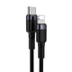 Кабель Baseus Cafule Cable Type-C to iP PD 18W 1m Gray+Black (CATLKLF-G1) - изображение 2