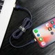 Кабель Baseus cafule Cable USB For iP 2.4A 1m Gold+Blue (CALKLF-BV3) - зображення 4