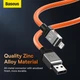 Кабель USB-A на Lightning з підсвічуванням Baseus CoolPlay Series Fast Charging (1m, 2.4A, 480 Mbps). Orange - зображення 9
