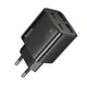 Адаптер сетевой HOCO Fundador N56, 2USB, 2Type-C, QC Black - изображение 3