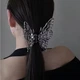 Заколка краб для густого волосся Анна Ясеницька "Крила Метелика", темно-срібляста - зображення 2