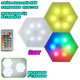 Светильник ночник светодиодный модульный настенный с пультом RGB Set Of 3 набор 3 шт шестигранный Цветной - изображение 2