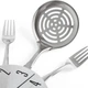 Настенные часы на кухню Fork Ложки-вилки кварцевые металлические 40 см Серебристый - изображение 4