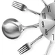 Настенные часы на кухню Strainer Ложки-вилки кварцевые металлические 35 см Серебристый - изображение 3