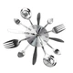 Настенные часы на кухню Spoons-forks кварцевые металлические 37 см Серебристый - изображение 2