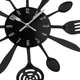 Настенные часы на кухню Spoons-forks кварцевые металлические 37 см Черный - изображение 3