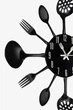 Настенные часы на кухню Strainer Ложки-вилки кварцевые металлические 35 см Черный - изображение 2