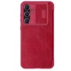 Кожаный чехол (книжка) Nillkin Qin Pro Camshield для Samsung Galaxy S24 FE Красный - изображение 1