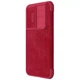 Кожаный чехол (книжка) Nillkin Qin Pro Camshield для Samsung Galaxy S24 FE Красный - изображение 2