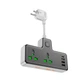 Сетевой фильтр HOCO AC11A на 2 розетки + 3 USB+ USB-C, 17W, кабель 1,5м, 220В, Black, Box - изображение 2