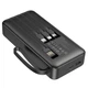 Павербанк з вбудованими кабелями Type-C/Lightning/micro USB/ USB 20000mAh BOROFONE BJ53A |1USB| Чорний - зображення 3